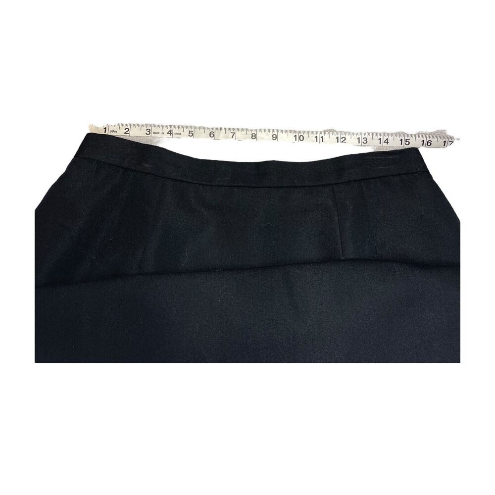 Michele A-Line Skirt Women's 16 Black Lined Back Button Preppy Modern Minimalist - Picture 5 of 6
